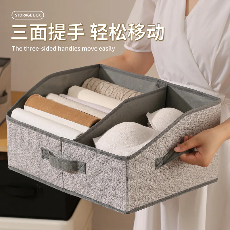 Underwear Storage Box Foldable Uncovered Clothing Storage Box Household Partition Sundries Desktop Storage Box Storage Organizer
