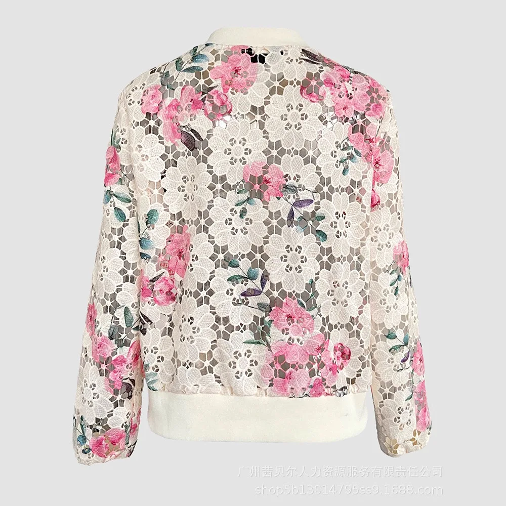 معطف النساء معاطف البيسبول سترة الأزهار الجوف خارج السترات Y2k الشارع الشهير العمل عادية فضفاض أنيق لصق 2025 الخريف الشتاء