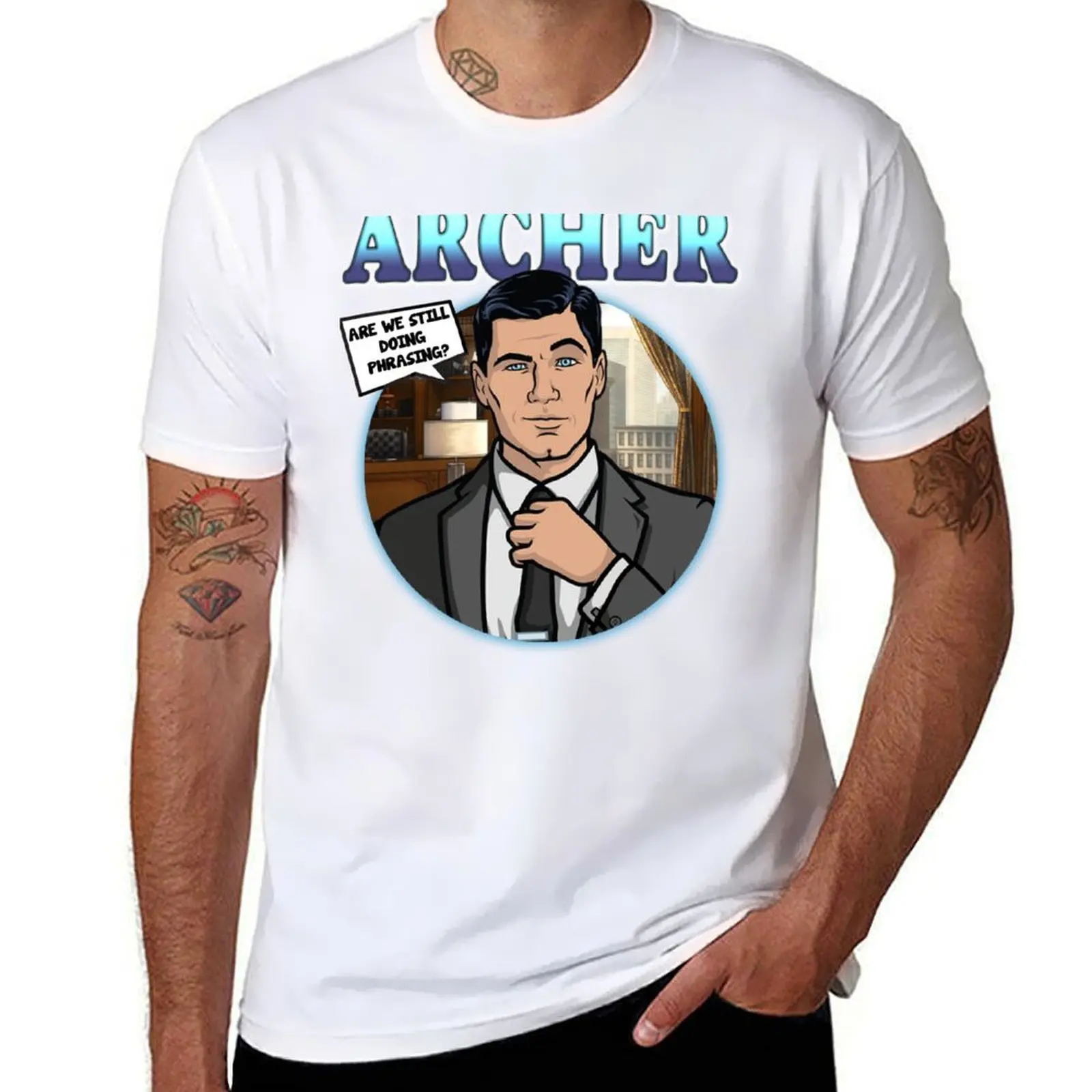 Archer - Sterling Archer “ Are we still doing phrasing? ” T-Shirt Lightweight Gym Training T-Shirt