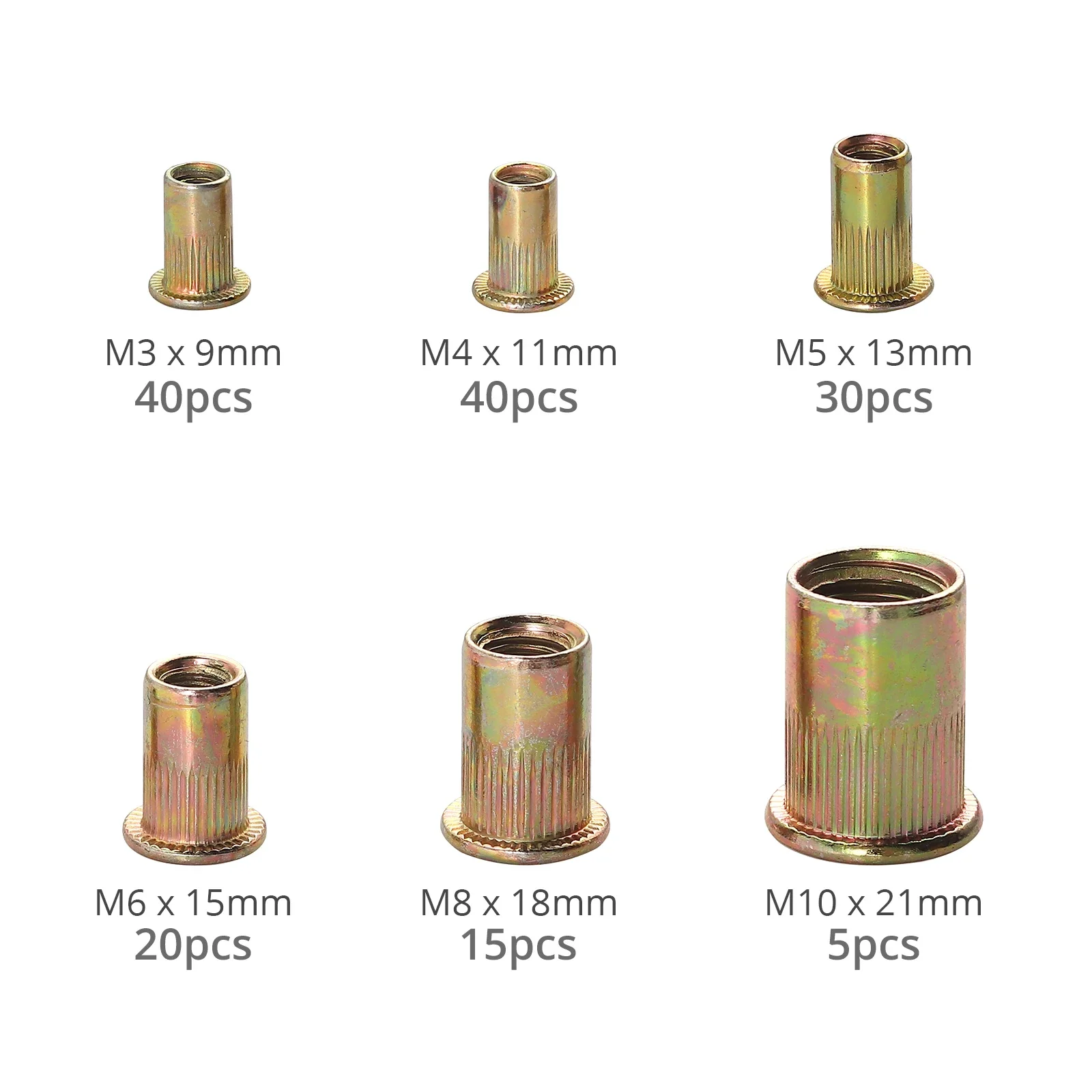 14" Heavy Duty Hand Rivet Nut/Thread  Setter Kit High-Strength Carbon Steel Handles With 6pcs Metric Mandrels 150pcs Rivet Nut