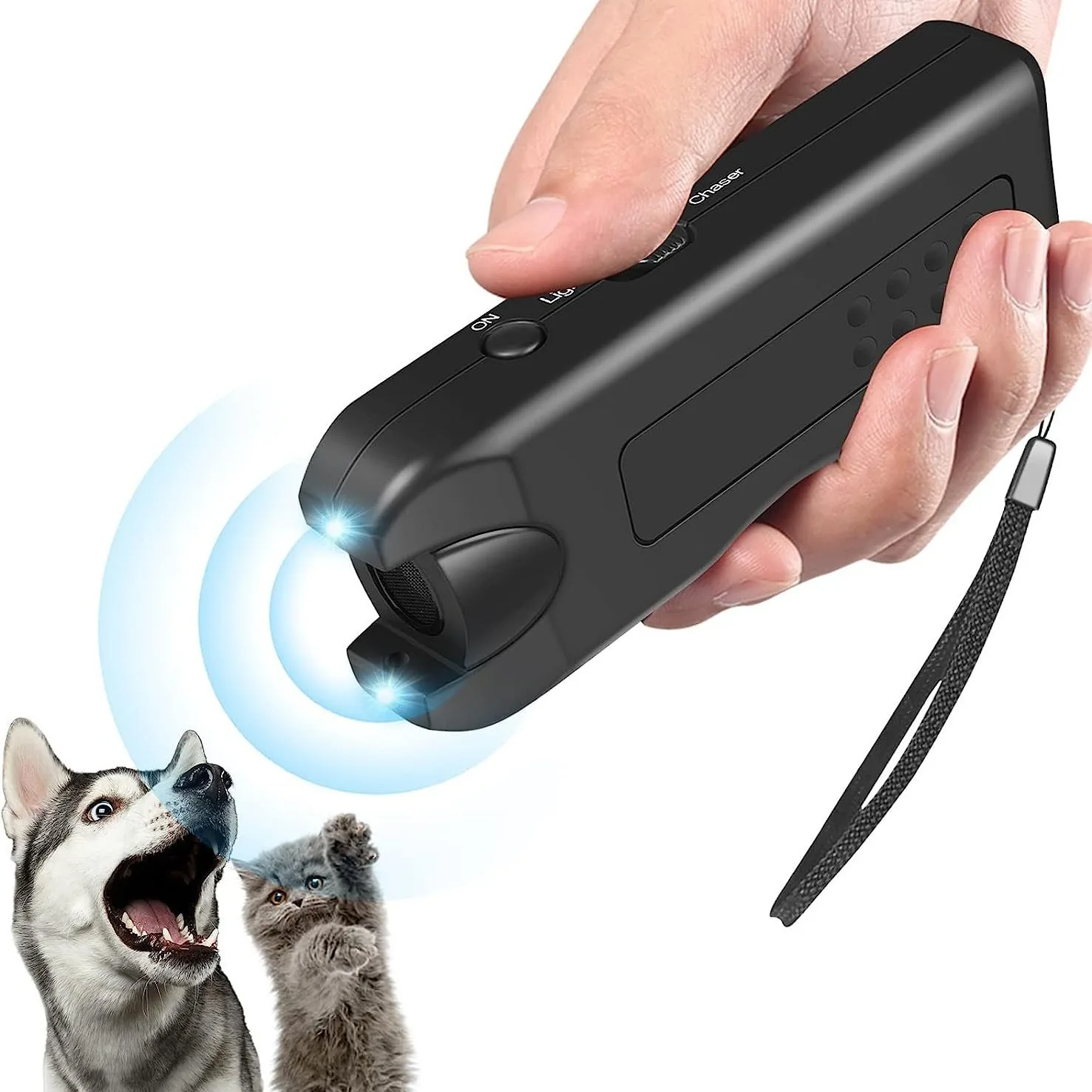 

ultrasonic dog anti-barking, led light flash dog stopper, portable outdoor dog trainer animal repeller bark deterrents