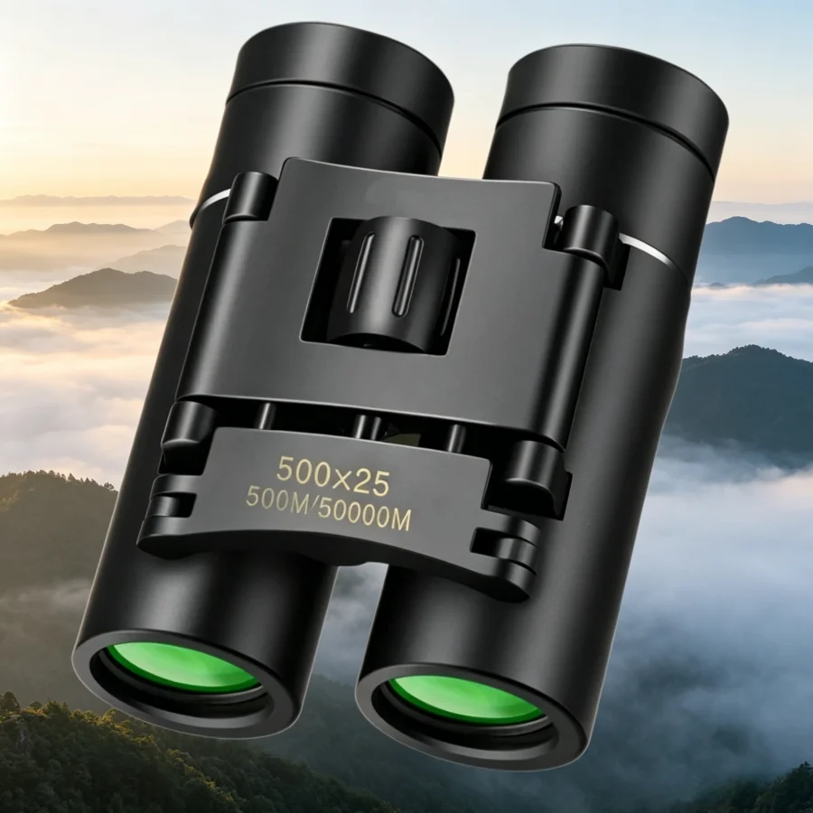 500x25 Small Binoculars Telescope Low Night Vision Binoculars Compact for Adults Theater Concert Opera Travel Bird Watching