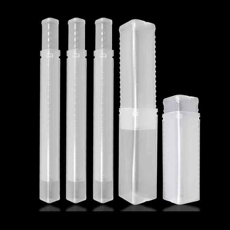 12 / 16 / 20 / 24mm Plastic Square Telescopic Packing Tube Square Telescopic Pack Tube For CNC End Mill Tool Packing