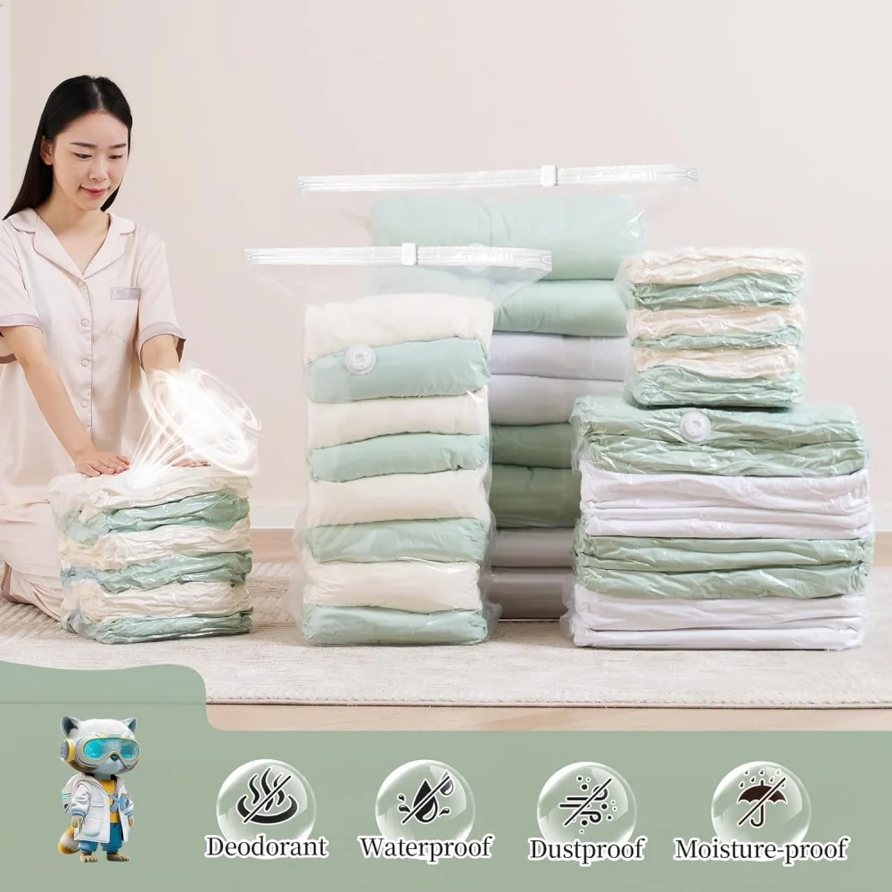 Fotografia 4: 31x40x15 Polegada grandes sacos de armazenamento a vácuo sacos de vedação a vácuo roupas cobertor cama espaço saver vacina selado sacos de armazenamento a vácuo