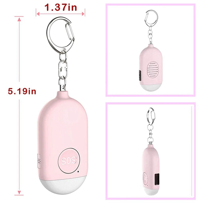 3X Personal Alarm Rechargeable Waterproof Emergency Self Defense SOS Alert Rape Whistle Safety Siren For Women