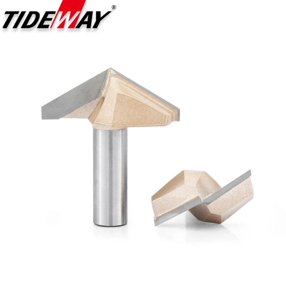 Tideway V Groove Router Bit 120 150 Degree Double Flutes Carving Bit Woodworking Tools Engraving Slotting Cutter for Wood CNC