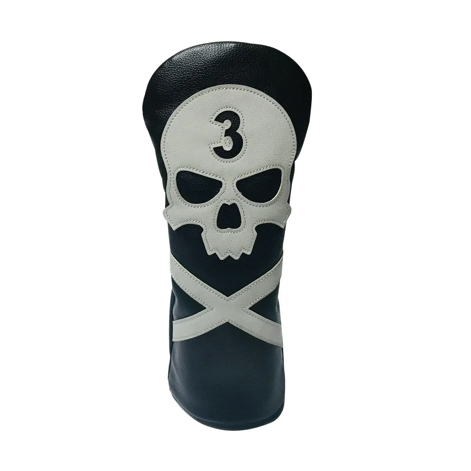 Skull Golf Headcover Long Neck PU Leather Golf Cover Headcovers for Golf Iron Protection and Gifts