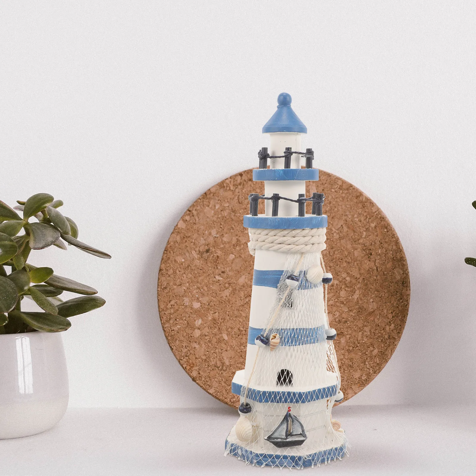 

Stripe Ocean Lighthouse Ornaments Decoration Nautical Decorations Bamboo Room Wood