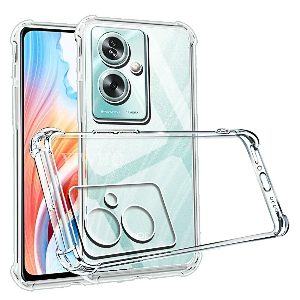 

Shockproof Phone Case for Oppo A79 A98 5G A78 A58 A38 A18 4G A53 A53s A52 A72 A17 Transparent Clear Silicone Soft TPU Back Cover