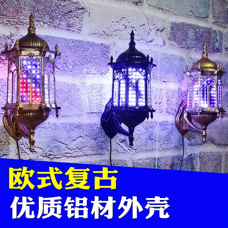 

Hair turn light LED barber shop special retro wall-mounted hair salon turn light European wall-mounted Roman palace lamp waterpr
