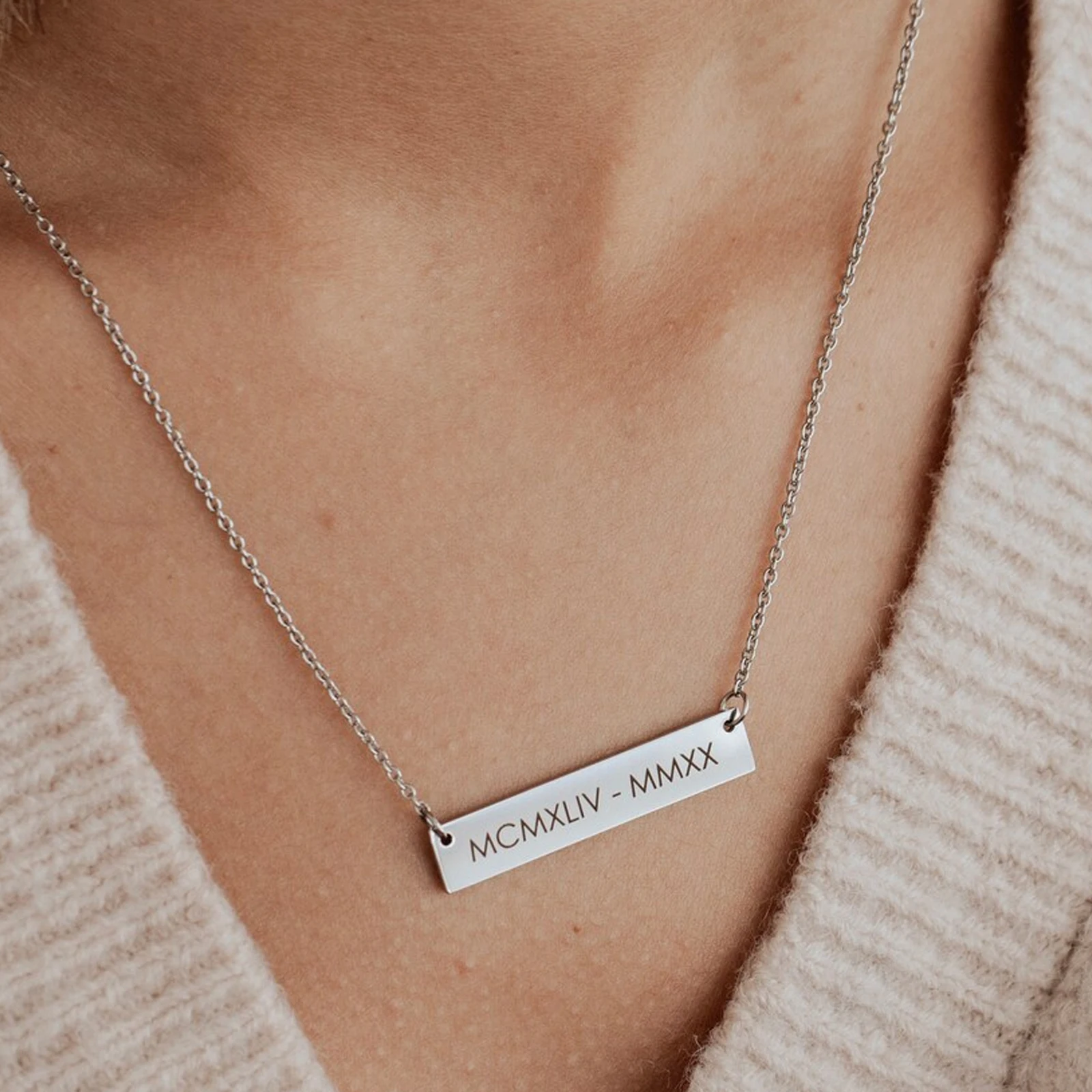 Персонализированное минималист – обзор и цена Handwriting Necklace Bar