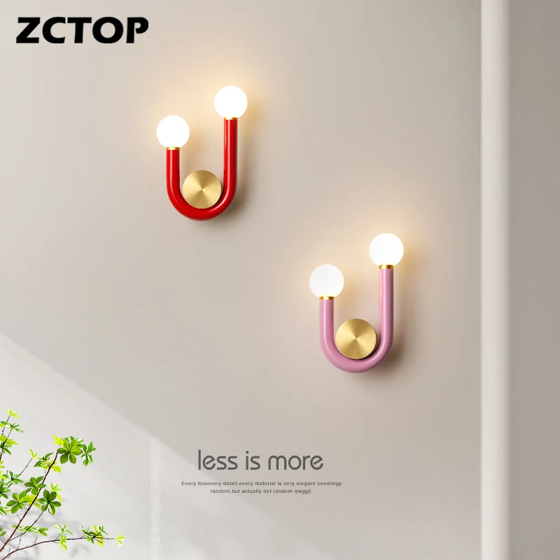 

U-Shaped Wall Lights LED Bedside Wall Lamps Creative Simple Indoor Wall Sconces For Bedroom Living Room Corridor Decor Fixtures