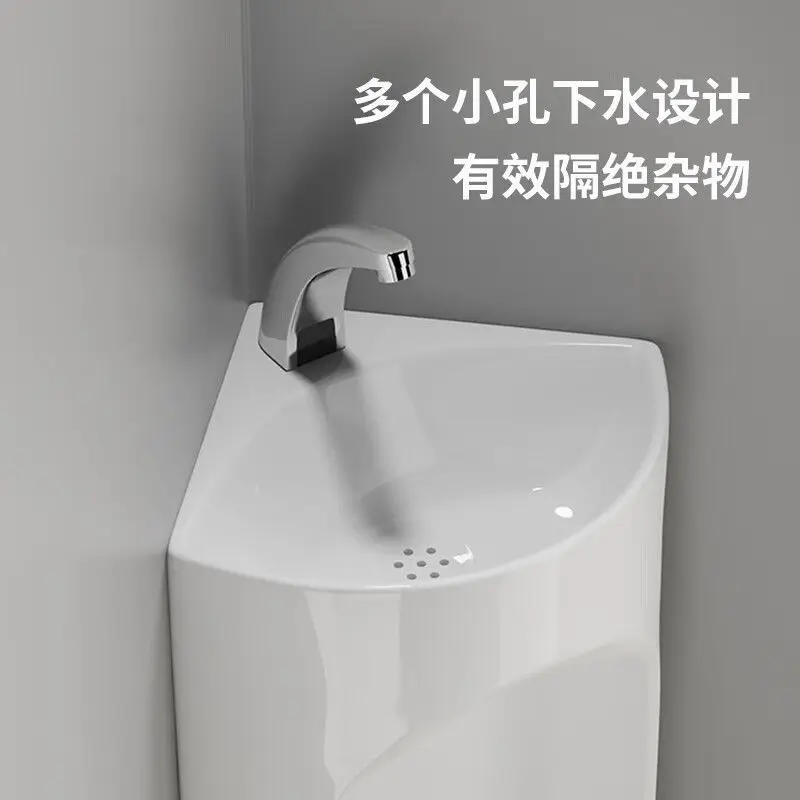 حوض غسيل زاوية، مبولة تدفق الحث، صنبور متكامل، مبولة منزلية مثبتة على الحائط #3