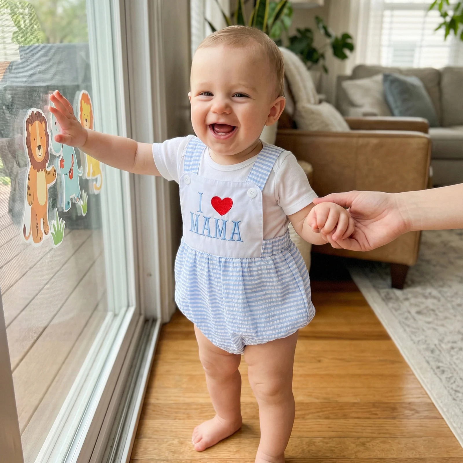 

Комбинезоны для маленьких девочек, одежда ко Дню отца, полосатые комбинезоны с вышивкой в ​​виде сердца и букв, без рукавов, комбинезоны для младенцев