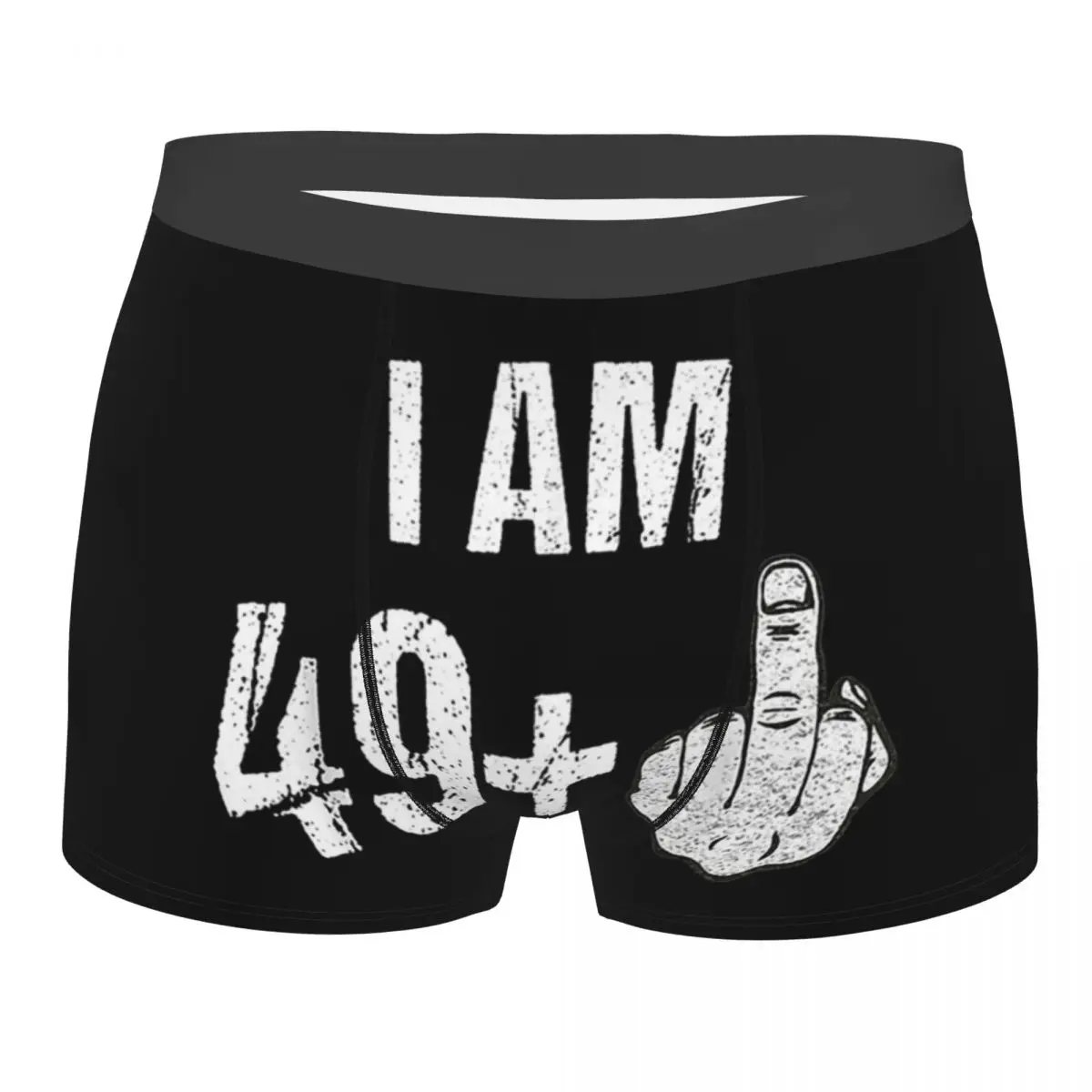 Funny Underpants Cotton Panties Man Underwear Sexy I'm 49 Middle Finger Shorts Briefs