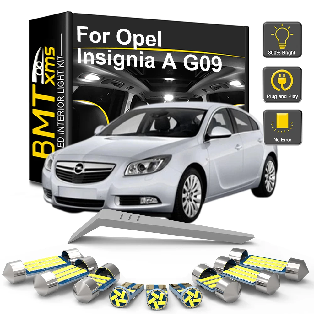 11/21PCS LED Interior Light Bulb Kit For Opel Insignia A G09 2008 2009 2010 2011 2012 2013 2014 2015 2016 2017LED Car Dome TrunK