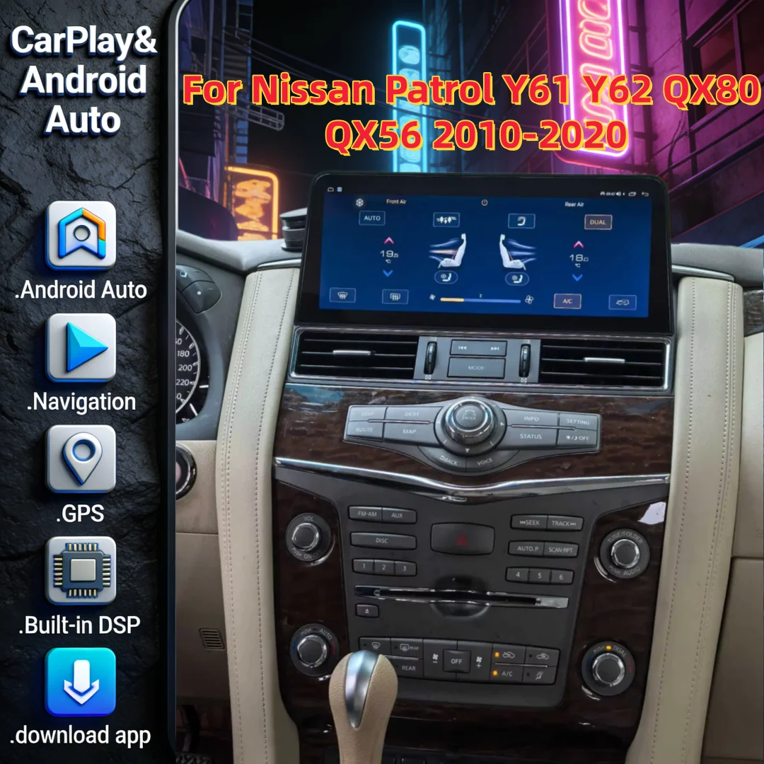 joh Android Screen For Nissan Patrol Y61 Y62 Infiniti QX80 QX56 2010-2020 Radio 2din GPS Carplay Car Multimedia Video Player 4G