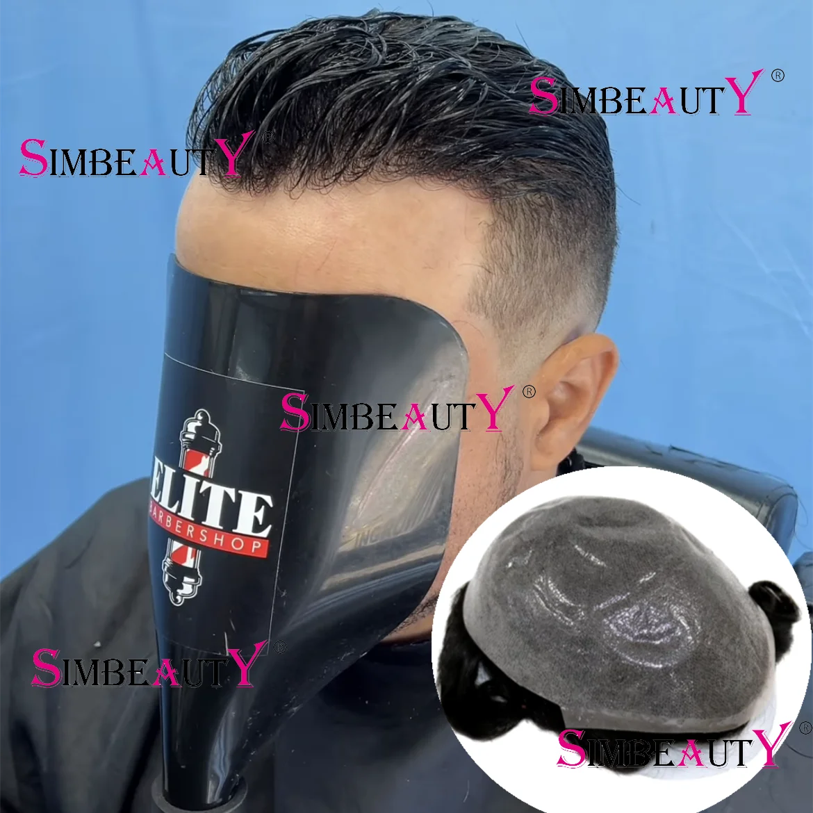 Undetectable Grey 1b20 1B40 Black 100% Human Hair Men Toupee Natural Hairline Microskin Thin Skin Male Wigs Capillary Prosthesis