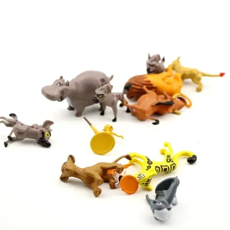 12 unids/lote Rey León Simba Mufasa Kiara Pumba Timon Rafiki figuras de PVC estatua muñecas juguete de modelos coleccionables niños regalo de bebé