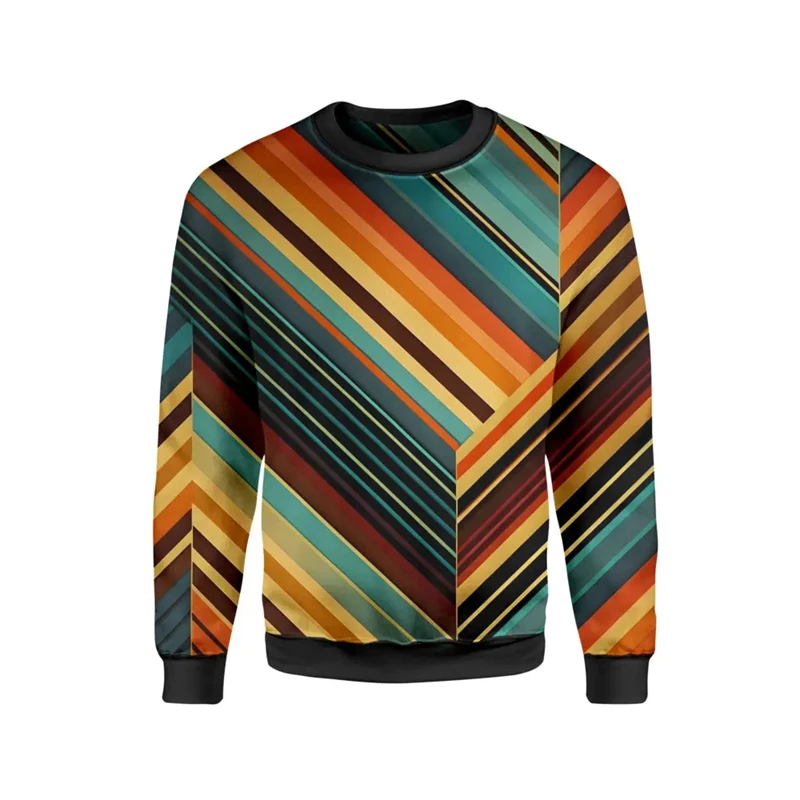 Colorful Geometric Pattern Sweatshirt Men Kids 3d Print Long Sleeve Harajuku Y2k Tops Oversize O-Neck Pullover Casual Men Hoodie — zdjęcie 4