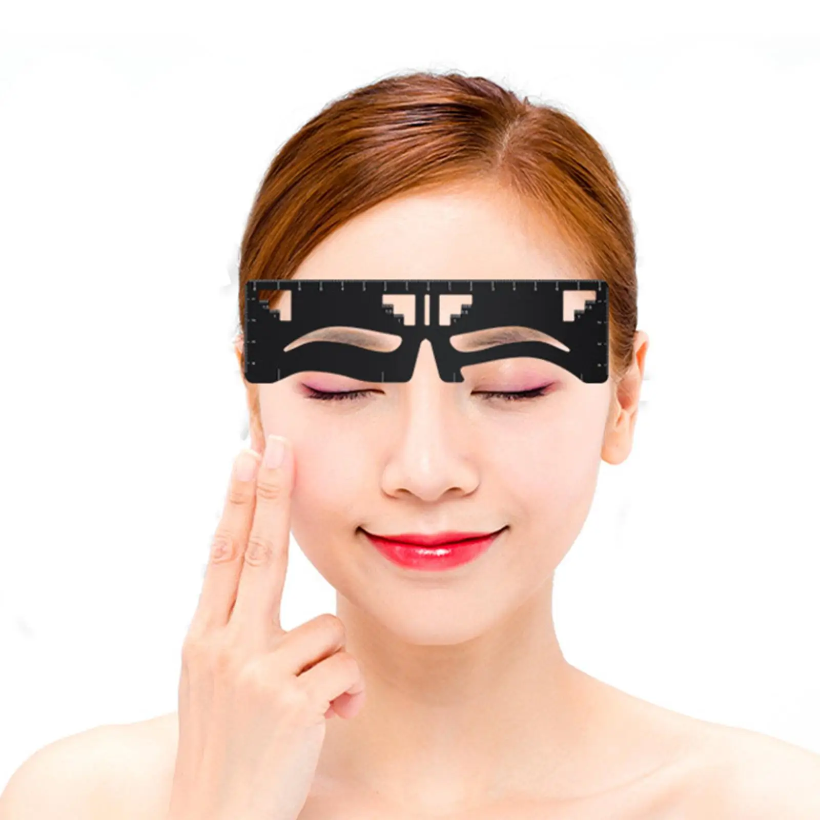 Kit de plantilla de regla de cejas de acero inoxidable ajustable para artistas de maquillaje y herramienta de diseño de cejas para principiantes