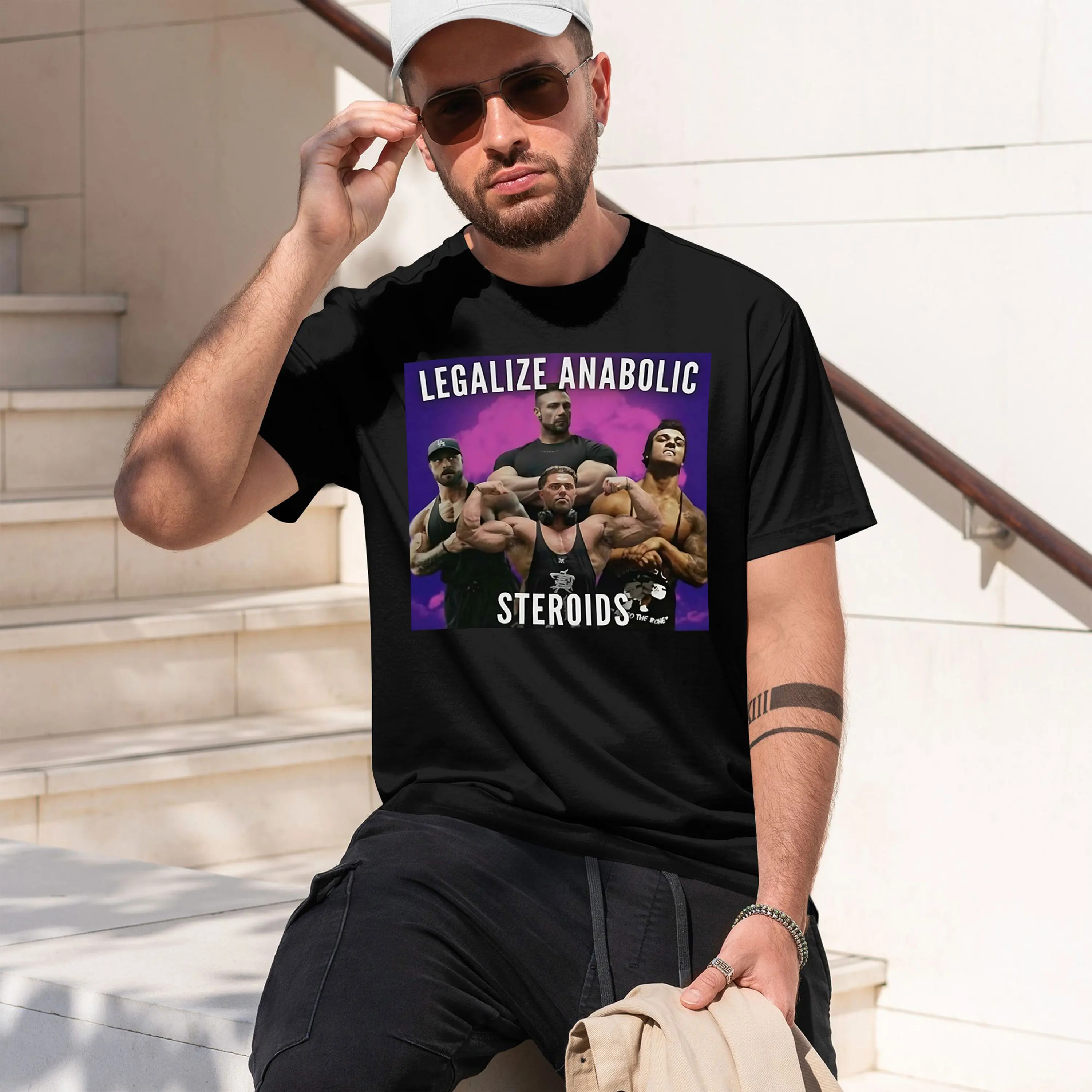 LEGZE ANABOL STEROI 2026 New Model Men’s Short-sleeve crewneck T-Shirt Classic Casual Multiple Colors and Sizes for Daily Wear A