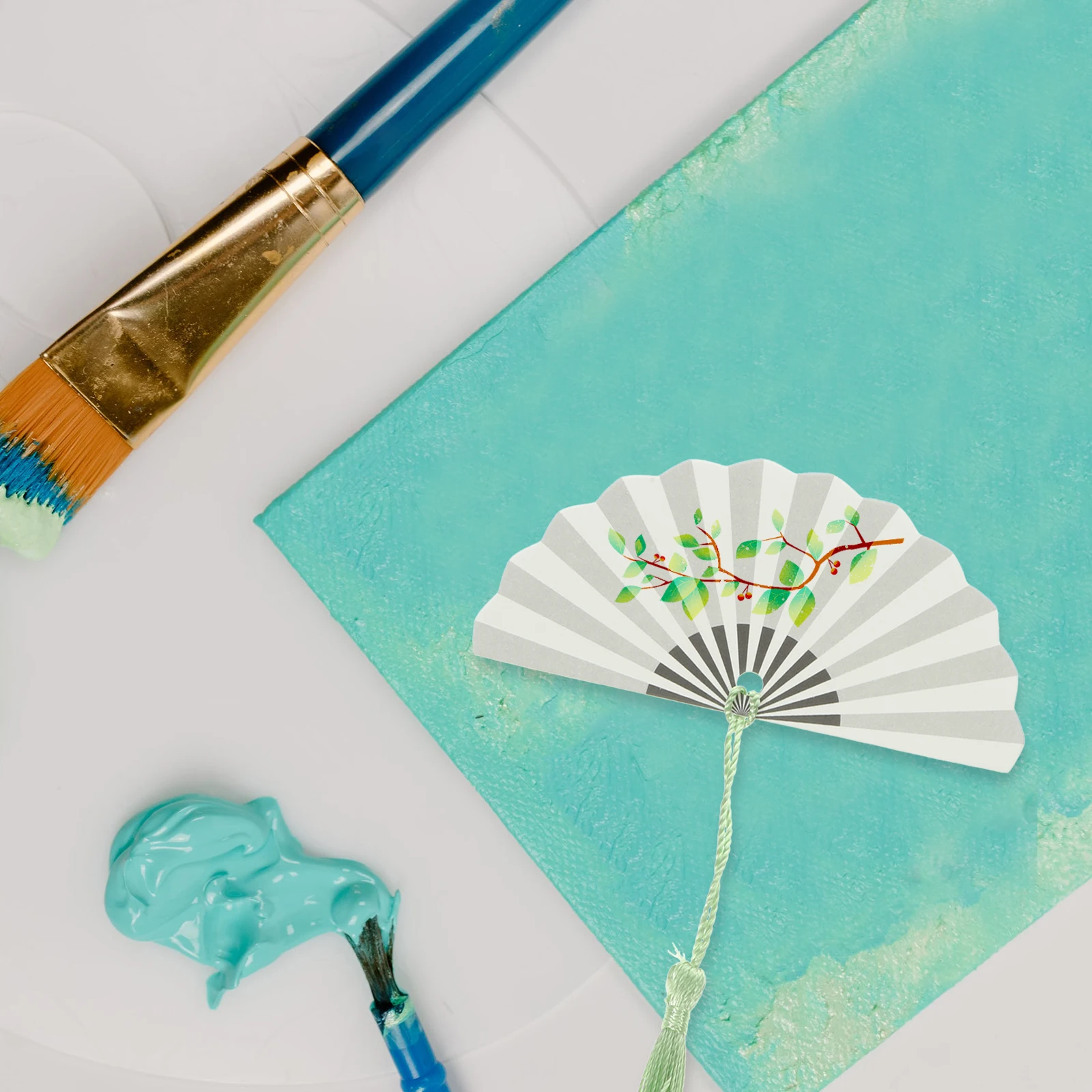 

Blank Fan Blank Bookmarks To Decorate 350g Cardstock DIY Craft Small Fan 25 Tassels Unpainted Tags Student Art Supplies
