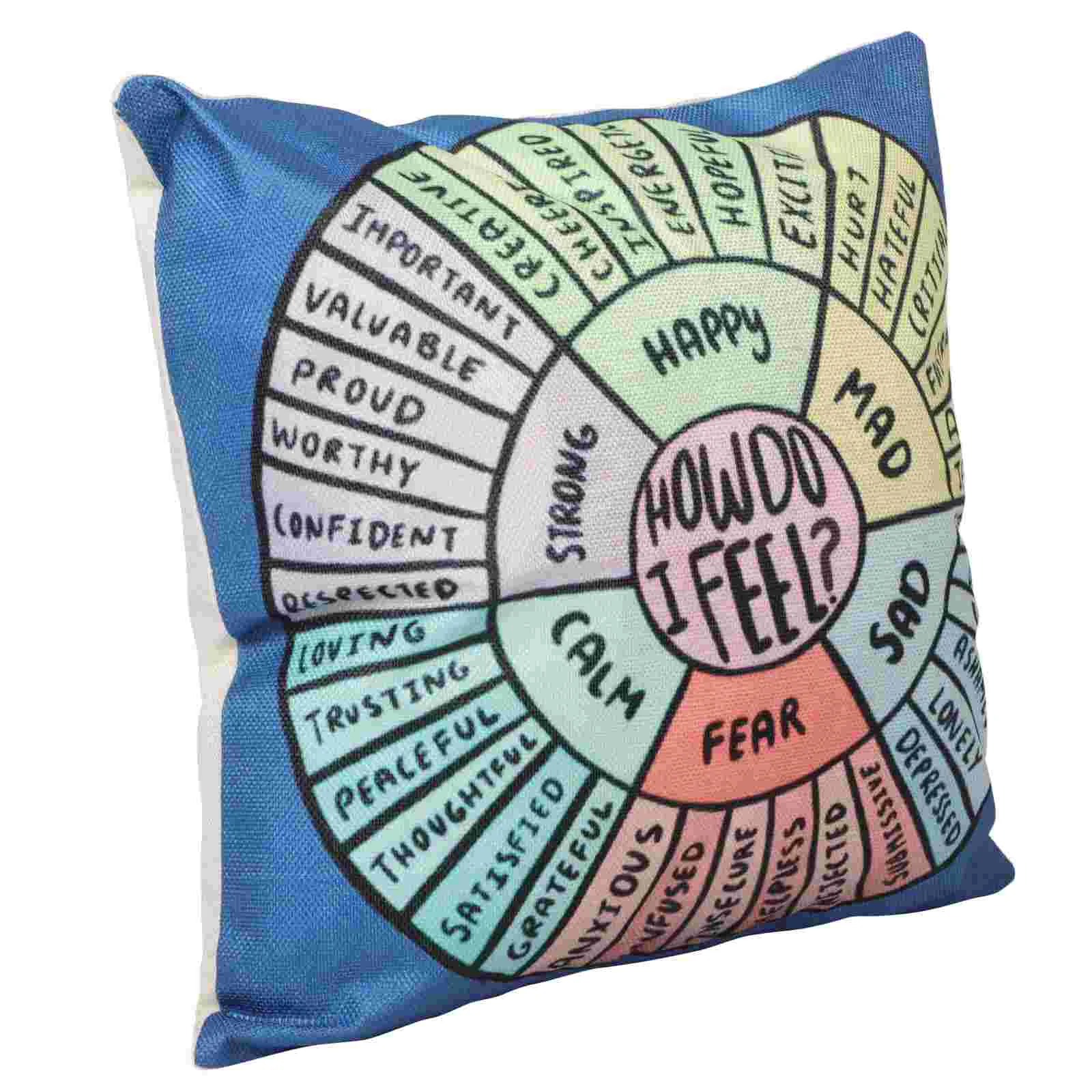 Mood Pillow Case Feeling Wheel Throw Accessory Comfortable Cushion Cover Alternative Resilient Pillowcase Decor