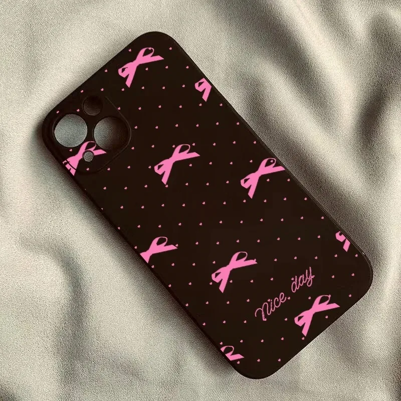 حافظة على شكل فيونكة وردية لطيفة لهاتف آيفون 16 15 14 13 12 11 Pro Max X XS Max 7 8 Plus SE 2020 16E غطاء سيليكون على شكل قلب فتاة صغيرة