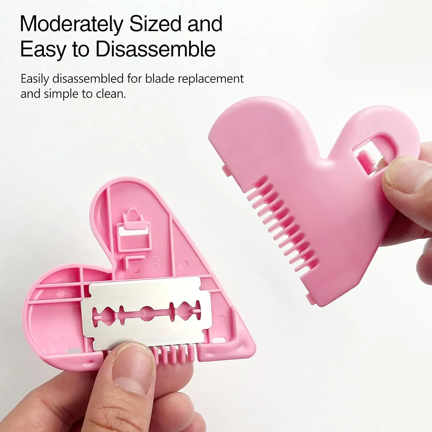 3 قطع مشط قص الشعر الصغير، ماكينة تشذيب الشعر اليدوية على شكل قلب للأطفال والنساء والفتيات، باللون الوردي #3