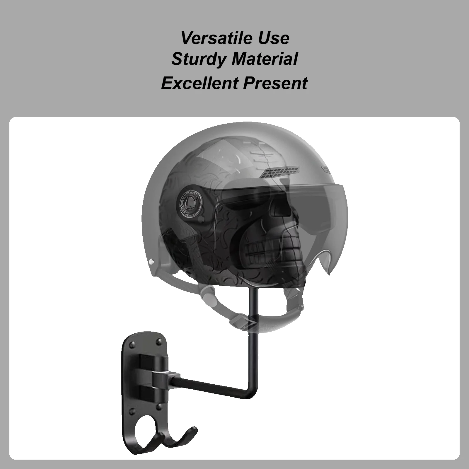 Motorcycle Helmet Wall Mount Cowboy Hat Skull Rack Helmets Hats Caps Holder For Garage Bedroom Living Room Decor Halloween Party