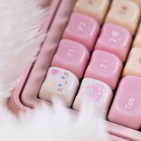 148 Keys MAO Profile Pink Cat PBT Keycaps Customs Dye Sub Key caps for 61/87/104 Cherry MX Switch Gaming Mechanical Keyboard