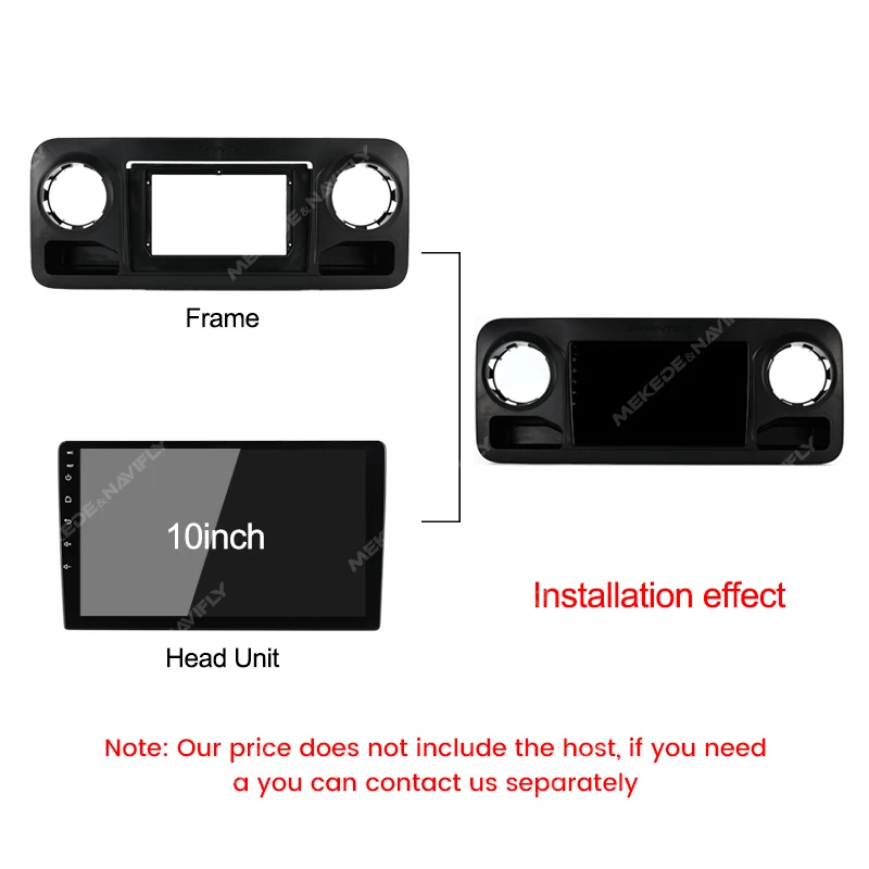 New Style 10 Inch Car Radio Fascia Frame For Benz Sprinter 2019 Dashboard Mounting Multimedia Screen Plastic Panel Frame Adapter