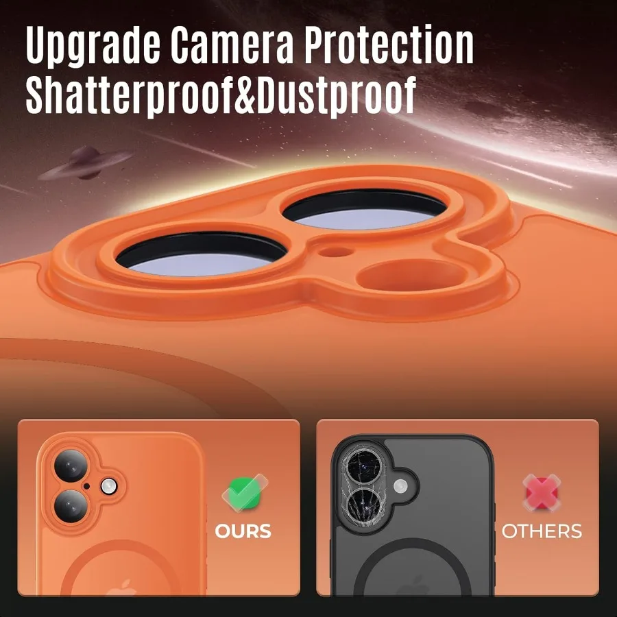 Designed for iPhone 17 Case Compatible with MagSafe [Cameratection] [15FT Military Droptection] Shockproof Translucent Matte An