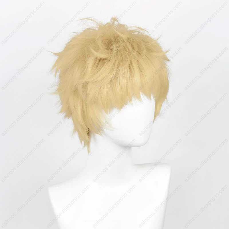 Anime Kei Tsukishima parrucca Cosplay Tsukishima Kei 26cm parrucche corte dorate leggere capelli sintetici resistenti al calore