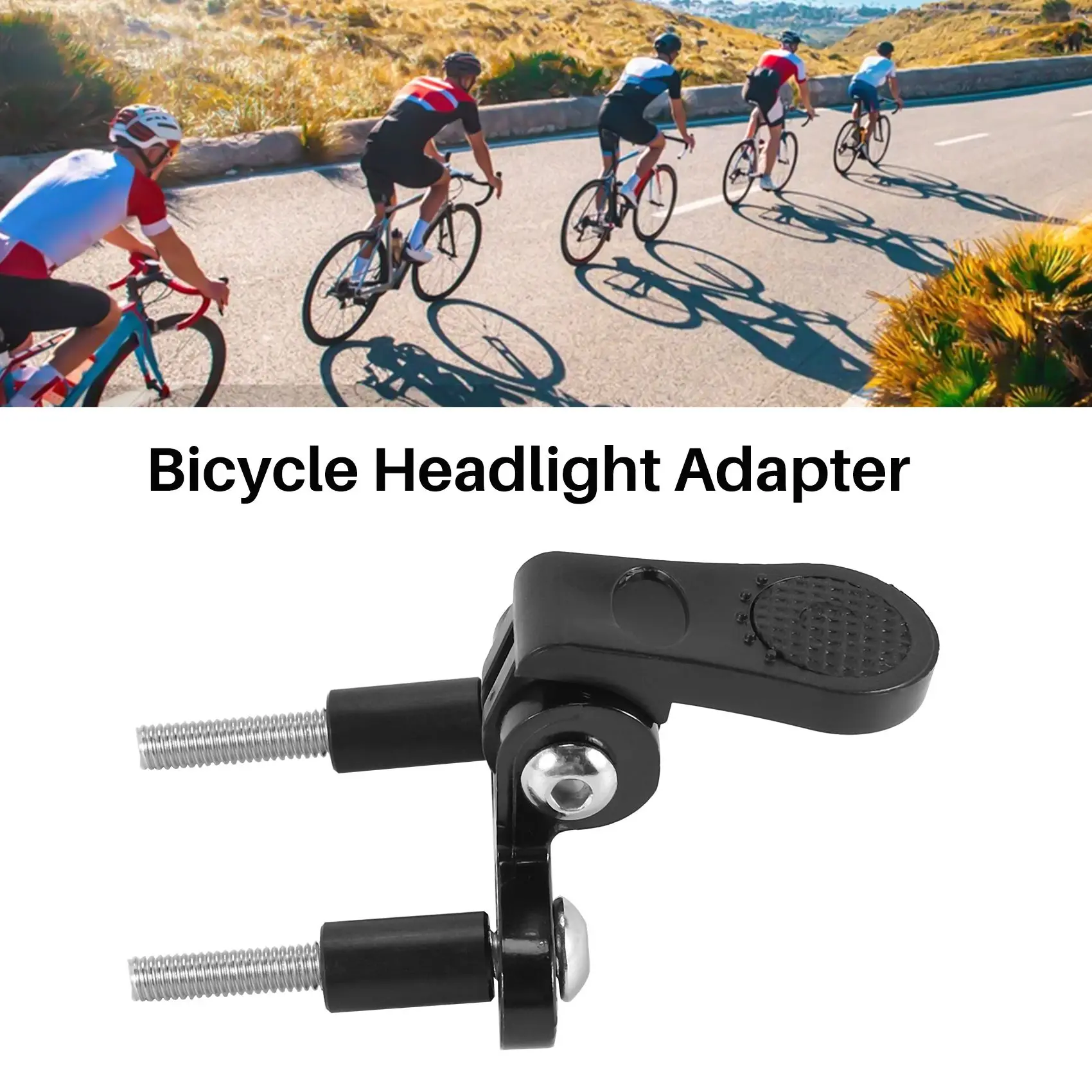 Bicycle Headlight Mount Adaptor for Stem Mount Cycling Front Light LED Lamp Holder Bracket Camera Type Connector