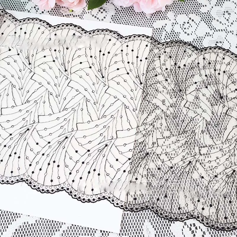 

16Yards Two Tones Embroidery Lace Trim Fabric Skirt Hem For Clothes Sewing Accessories Lingerie Beach Dress Wedding