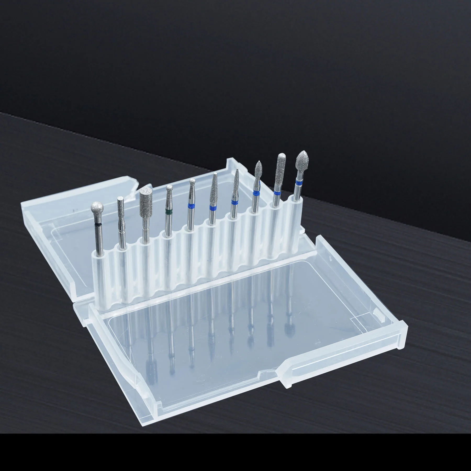 10 قطعة أظافر ماسية لقمة ثقب مجموعة الروتاري الكهربائية مسمار آلة الحفر قاطعة المطحنة مانيكير باديكير تلميع ملف الأظافر القوي #5