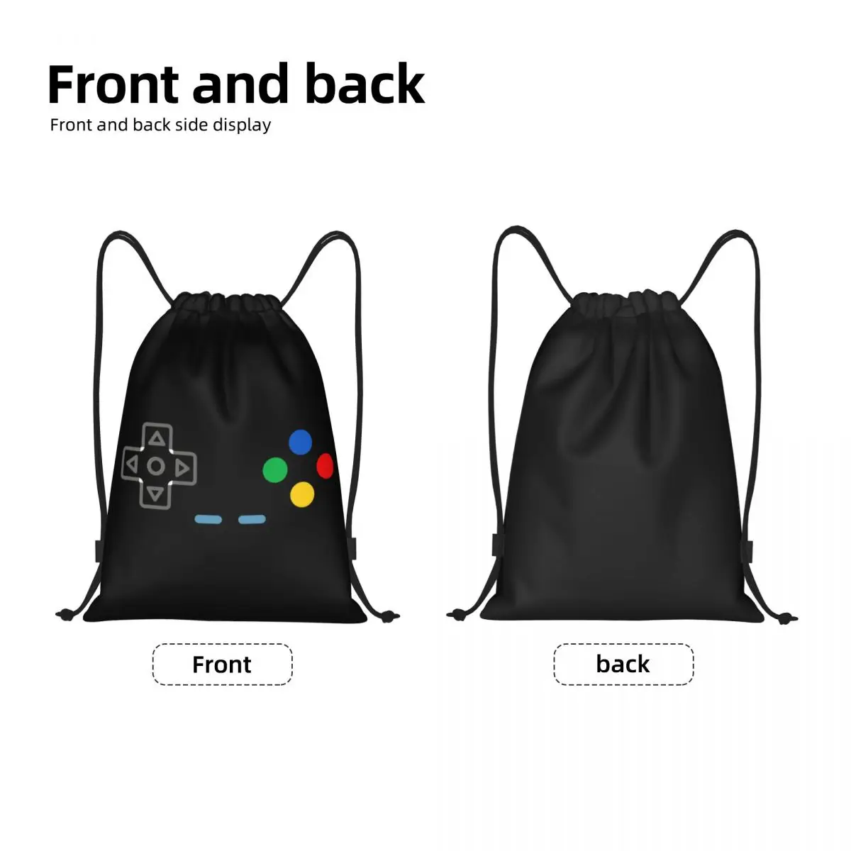 Custom Gamer Gaming Controller Drawstring Backpack Gym Sport Sackpack Portable Video I Am Always In Control Shopping Bag Sack