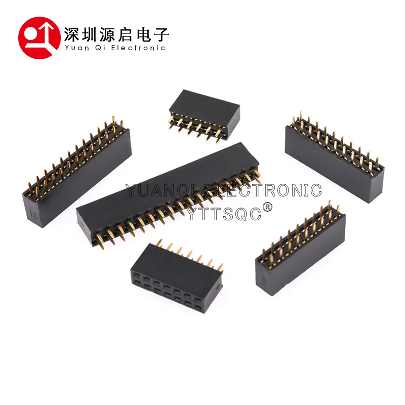 20pcs 10 pairs 2.54 Double Row Male and Female 2.54 Pin Header PCB JST Connector Strip for Arduino Black 2/3/4/5/6/7/8/9/10-40P