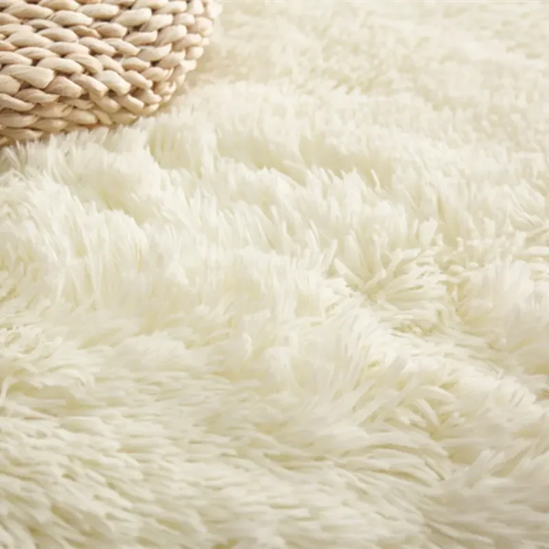 Fluffy White Faux Fur Rug For Living Room Large Floor Mat Non-Slip 200*300 Bedroom Plush Soft Shaggy Carpet Home Decor