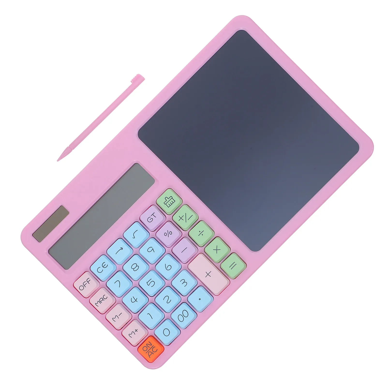12 Digit Silent Calculator with LCD Writing Tablet Dual Solar Battery Power Erasable Notepad for Students Office School Business