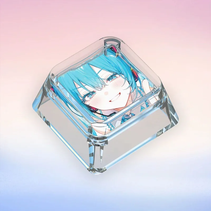 Ins New Miku Mechanical Keyboard Personalized Keycaps Cross Axis Body Miku Cute Keyboard Cap Transparent Keycaps Gifts Toys
