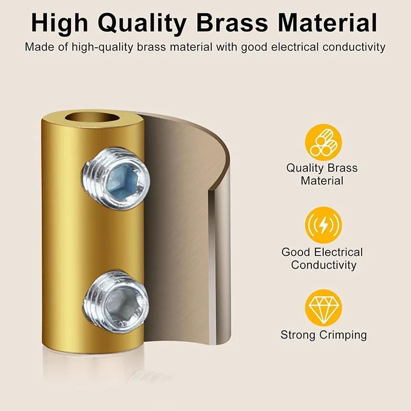 10PCS 10-16AWG Wire Connector 60A  80A Gauge Splicing Screw Quick Wiring Connection Terminal, Circuit Brass Wire Connector