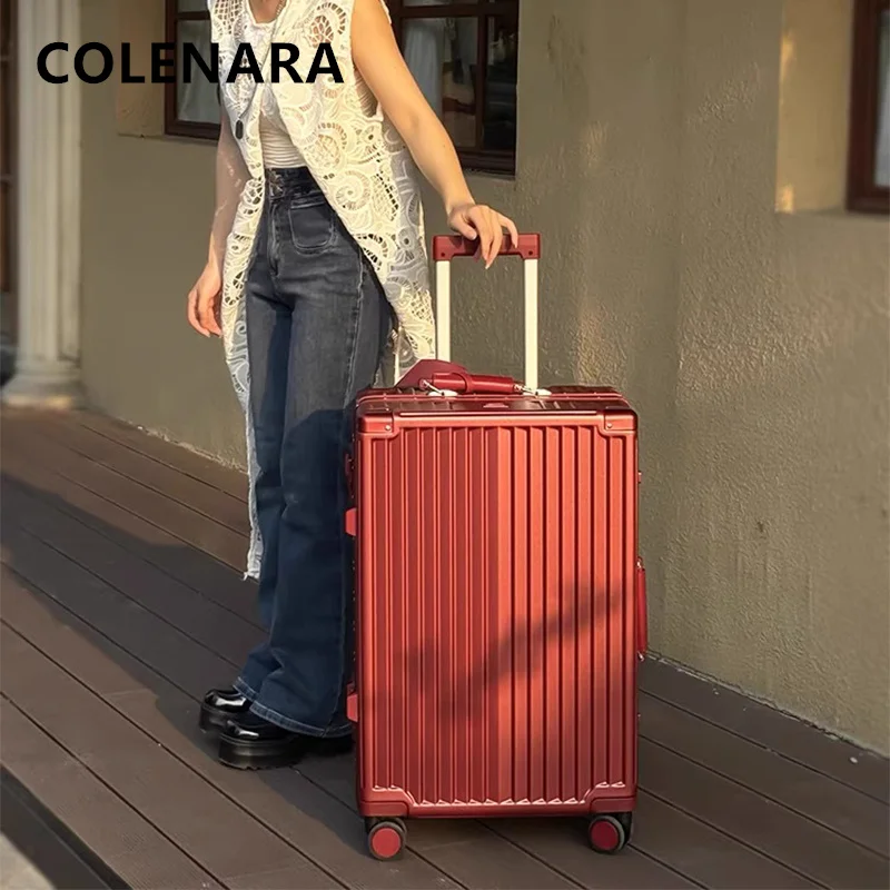 

Чемодан COLENARA на колесах, 20-дюймовый интернат с зарядкой через USB, 24 "26" 28 дюймов, чемодан на колесиках с алюминиевой рамой, многофункциональный чемодан