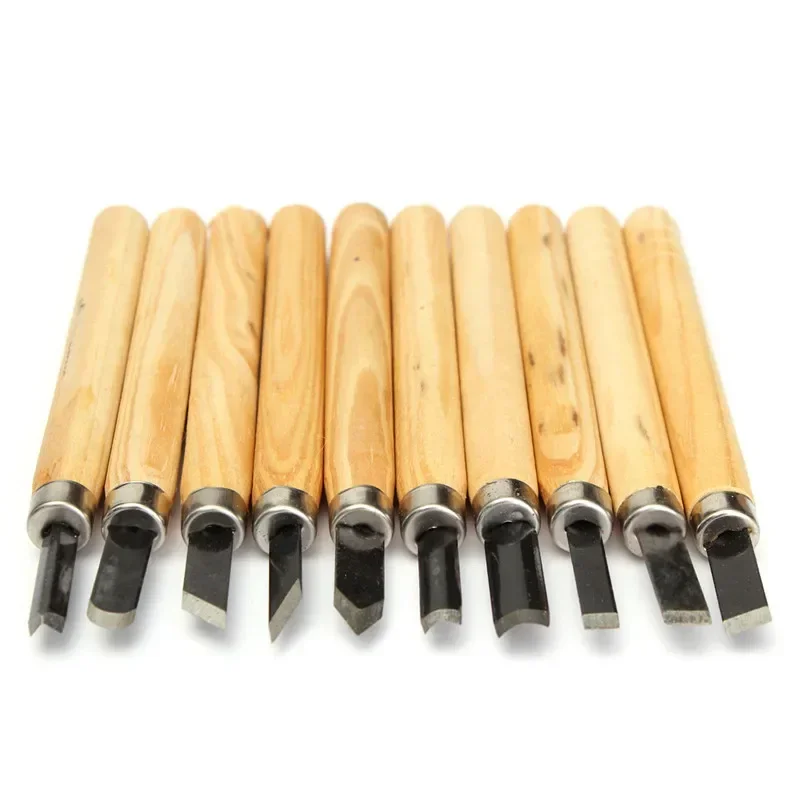 10pcs/set Wood Carving Chisels Knife for Detailed Woodworking Gouges Hand Tools and Basic Wood Cut DIY Tools Marking Tools