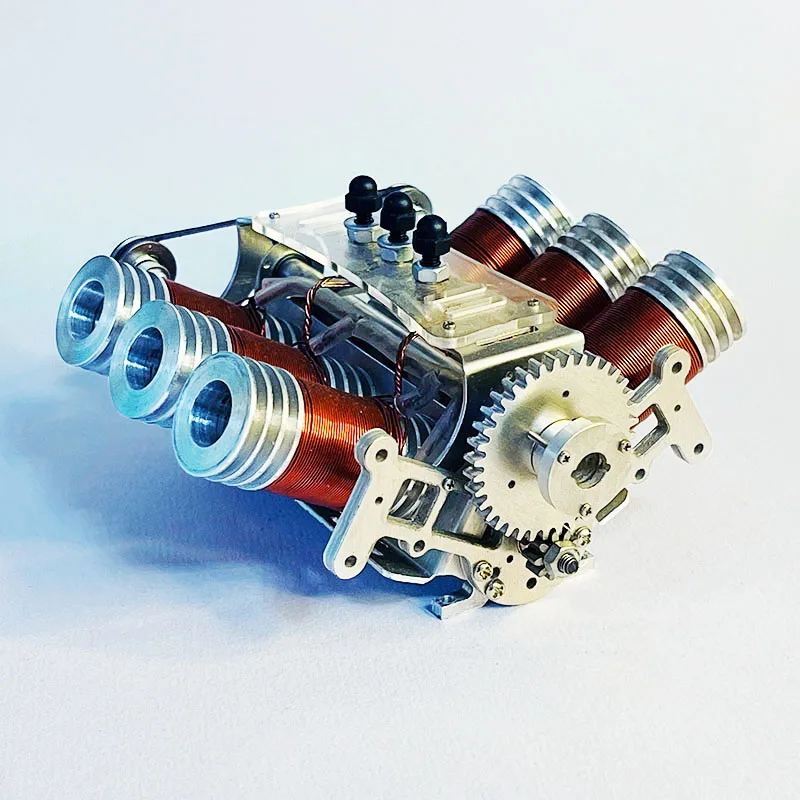Modelo de Motor V6, Motor de potencia, Motor de pistón CC sin escobillas, multicilindro V6, simulación de pistón Dual, Motor RC, juguetes de regalo