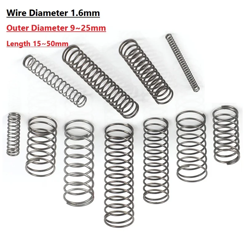 Wire Diameter 1.6mm Spring Steel Outer Diameter 9~25mm L=15~50mm Hardware Accessories Spiral Return Small Compression Spring