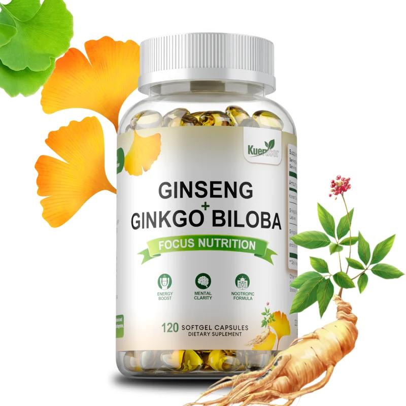 Panax Ginseng + Ginkgo Biloba - Increases Energy and Performance, Mood, Stamina & Performance Supports Mental Health