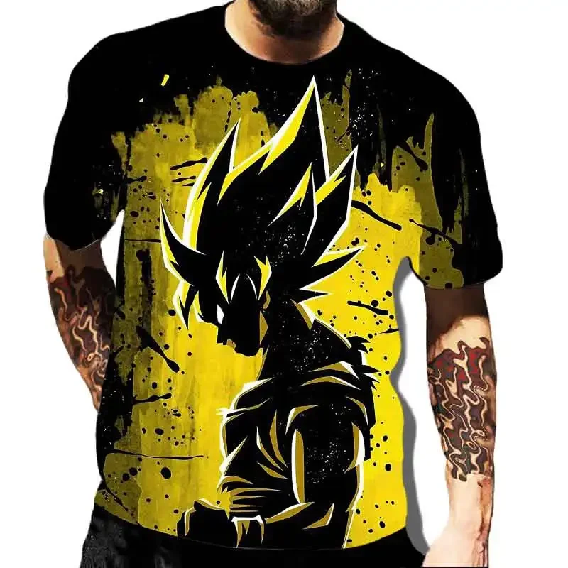 2023 Anime nuevo Dragon Ball niños camiseta Tops Vegeta hombres esenciales Dragon Ball z Goku moda Harajuku camisetas de manga corta para hombres
